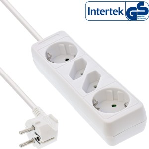 Listwa zasilająca 4-torowa, 2x CEE7/3 + 2x Euro CEE 7/16, biała, 5m