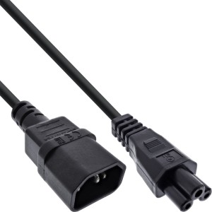 Kabel zasilający gniazdo C14 na złącze C5, czarny, 2m