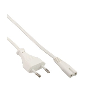 kabel zasilający, męski Euro/męski Euro8, biały, 1,0m