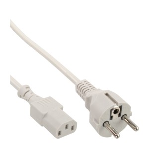 kabel zasilający, CEE 7/7 prosty / 3pin IEC C13 męski, szary, 1,5m