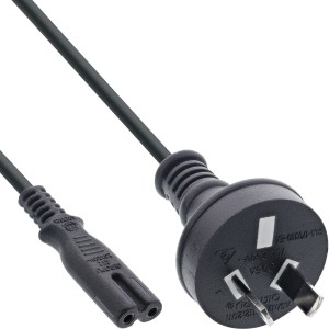 Kabel zasilający, InLine®, wtyczka australijska na wtyczkę Euro8, czarna, 1,8m