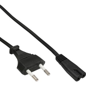 Szwajcaria Wtyczka CEE7/16 na kabel zasilający Euro8 C7, czarny, 1,8m