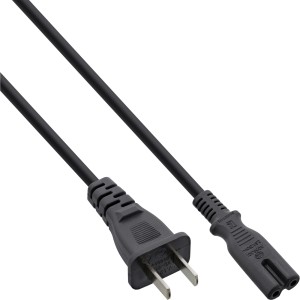 kabel zasilający z wtyczką chińską Euro8 IEC-C7, czarny, 1,8m