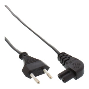 kabel zasilający, męski Euro / męski Euro8, kątowy, czarny, 5m