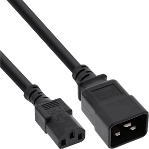 Kabel zasilacza, IEC-60320 C20 do C13, 3x1,5mm², max. 10A, 0,5m
