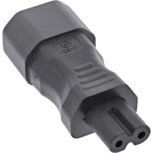 Adapter zasilacza IEC 60320 C14 / C7, 3-pinowe urządzenie IEC na 2-pinowe