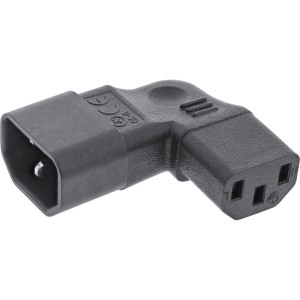Zasilacz sieciowy IEC 60320 C14/C13, kątowy lewy/prawy, 3pin IEC dev.