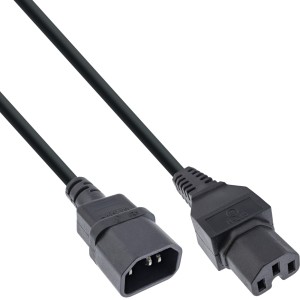 kabel zasilający, przyłącze w stanie gorącym IEC-C15/IEC-C14 proste, 1,8 m