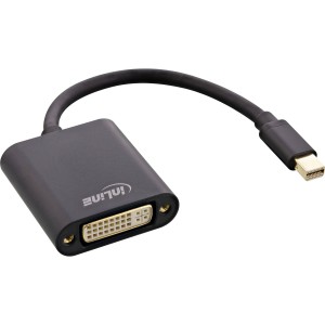 Adapter Mini DisplayPort męski / DVI-D 24+1 żeński Aluminium czarny, 0,15 m