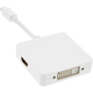 Kabel przejściowy Mini DisplayPort na HDMI / DVI / DisplayPort, biały