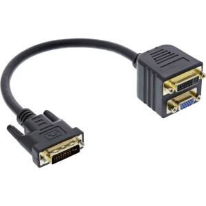 Kabel przejściowy DVI-I DVI-I męski / DVI-I żeński + S-VGA żeński
