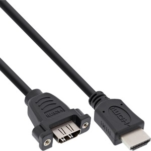 Adapter HDMI 4K2K Typ A męski / A żeński z kołnierzem 0,6 m