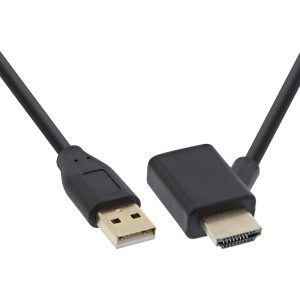 Adapter HDMI M/F z zasilaczem USB-A 0,5m