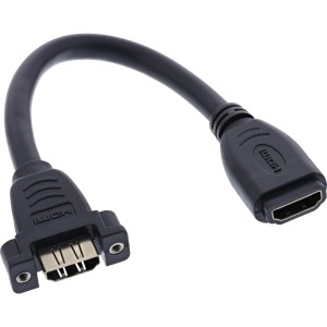 Kabel adaptera HDMI TypA żeński/A żeński z kołnierzem pozłacanym 4K2K, 0,2m