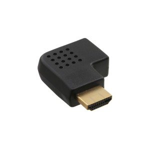 Adapter HDMI męski/żeński, kątowy, prawy, pozłacany
