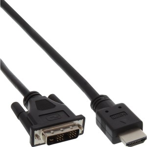 Kabel HDMI-DVI Męski HDMI / Męski DVI 18+1 czarny 3m