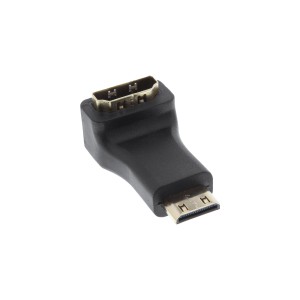 Adapter HDMI typu A żeński / męski typu C, kątowy, pozłacany