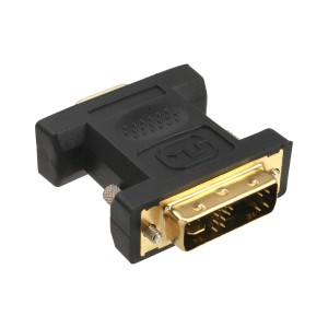 Adapter DVI-A DVI 12+5 męski na VGA 15HD żeński, pozłacany