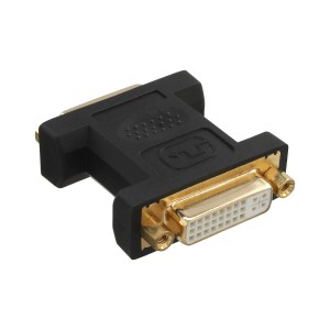 Adapter DVI-I cyfrowy + analogowy 24+5 żeński / żeński, czarny, pozłacany
