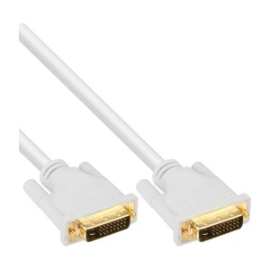 Kabel DVI-D 24+1 męski / męski DVI Dual Link biały/złoty 3m