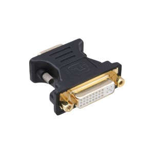 Adapter DVI-A DVI 24+5 żeński / HD15 męski, pozłacany