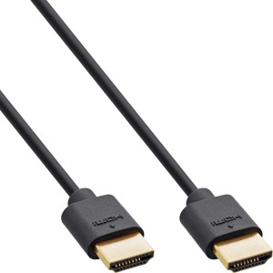 Smukły kabel HDMI Ultra High Speed ​​M/M, pozłacany 8K4K, czarny, 0,5 m