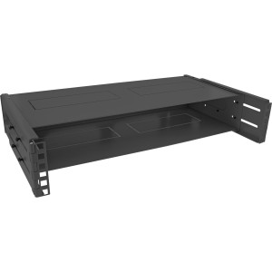 Składany stojak 19", 2U, głębokość 24-40 cm, z pokrywą, czarny