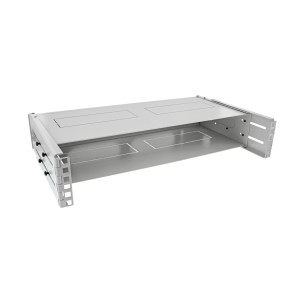 Składany stojak 19", 2U, głębokość 24-40cm, z pokrywą, szary