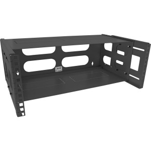 Składany stojak 19", 4U, głębokość 24-40 cm, z pokrywą, kolor czarny