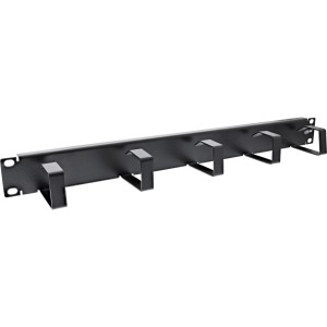 Panel do zarządzania kablami 19", 5 małych wsporników, RAL9005, czarny