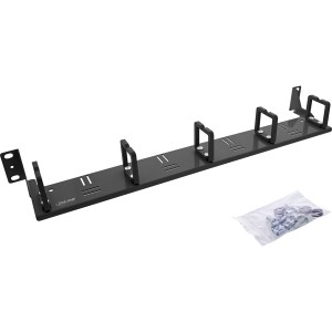 Panel do zarządzania kablami 19", 5 poziomych wsporników z tworzywa sztucznego, kolor czarny RAL9005
