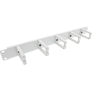 Panel do zarządzania kablami 19", 5 małych wsporników, RAL7035, szary