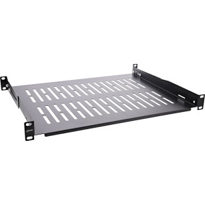 Półka 19", 350mm, 50kg, 1U, RAL 9005 czarny