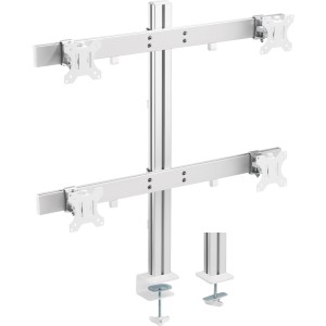 Aluminiowy uchwyt biurkowy do monitorów na 4 monitory o przekątnej do 32", 8 kg