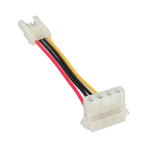 Zasilacz wewnętrzny typu floppy żeński / Molex 4pin męski 0,06m