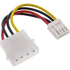 Zasilacz wewnętrzny 5,25" 4-pinowy żeński Molex / 3,5" męski dyskietek 0,06 m