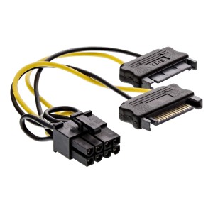 Kabel zasilacza, 2x SATA męski / 8pin PCI-Express męski, 0,15m