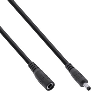Przedłużacz DC, wtyk DC męski/żeński 4,0x1,7mm, czarny, 1m