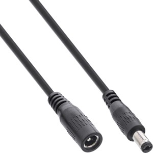 Przedłużacz DC, wtyk DC męski/żeński 5,5x2,1mm, czarny, 3m