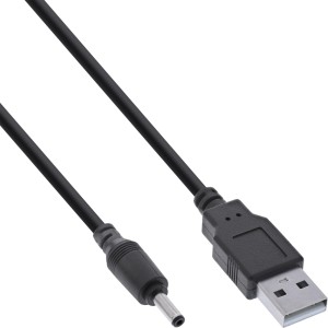 Kabel zasilacza USB DC, USB A męski na DC 3,5 x 1,35 mm, 3 m
