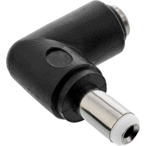 Adapter DC, wtyk DC 5,5 x 2,5 mm, męski/żeński, kątowy