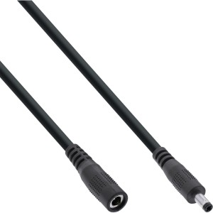 Przedłużacz DC, DC męski/żeński 4,0x1,7mm, AWG 18, czarny 1m
