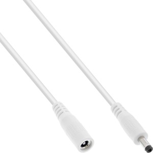 Przedłużacz DC, DC męski/żeński 4,0x1,7mm, AWG 18, biały 3m