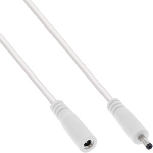 Przedłużacz DC, DC męski/żeński 3,5x1,35mm, AWG 18, biały 5m