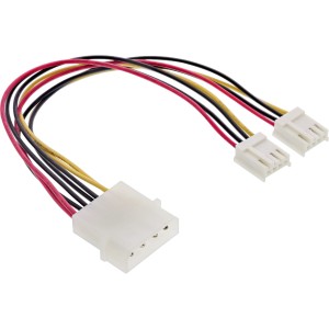 Wewnętrzny kabel zasilający typu Y 1x 5,25" Molex / 2x 3,5" Floppy 0,20 m