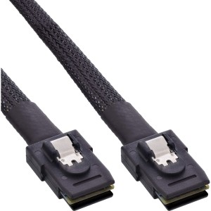 Kabel SAS wew., Mini-SAS SFF-8087 do Mini-SAS SFF-8087, z wstęgą boczną, 0,5 m