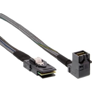 Kabel Mini SAS HD SFF-8643 kątowy do SFF-8087 z taśmą boczną 1m