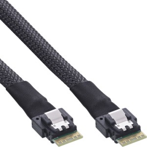 Cienki kabel SAS, SFF-8654 4i do SFF-8654 4i, 24Gb/s, 0,5m