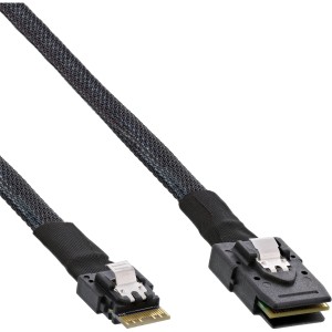 Kabel SAS Slim, SFF-8654 4i do Mini SAS SFF-8087, 12Gb/s, 1m
