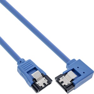 Okrągły kabel SATA 6 Gb/s, z jednej strony, pod kątem prostym 90°, z zatrzaskami, 0,5 m